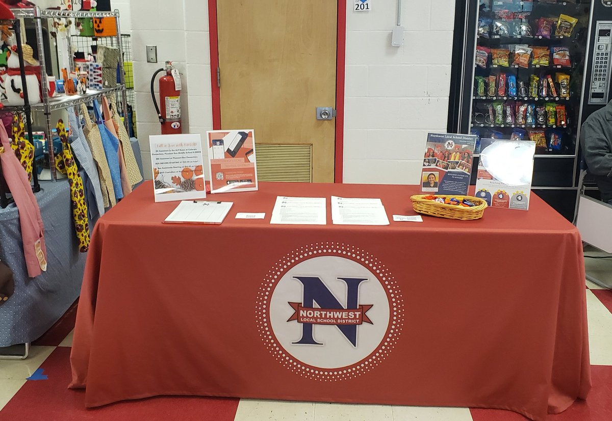 NWLSD_HRDept's tweet photo. Come join us again today for the final day of the Colerain Booster Craft Show for an opportunity to talk about your next career with the NWLSD!! Noon-4:00 in the cafeteria 💙❤ #NorthBest https://t.co/bknabJL4dm