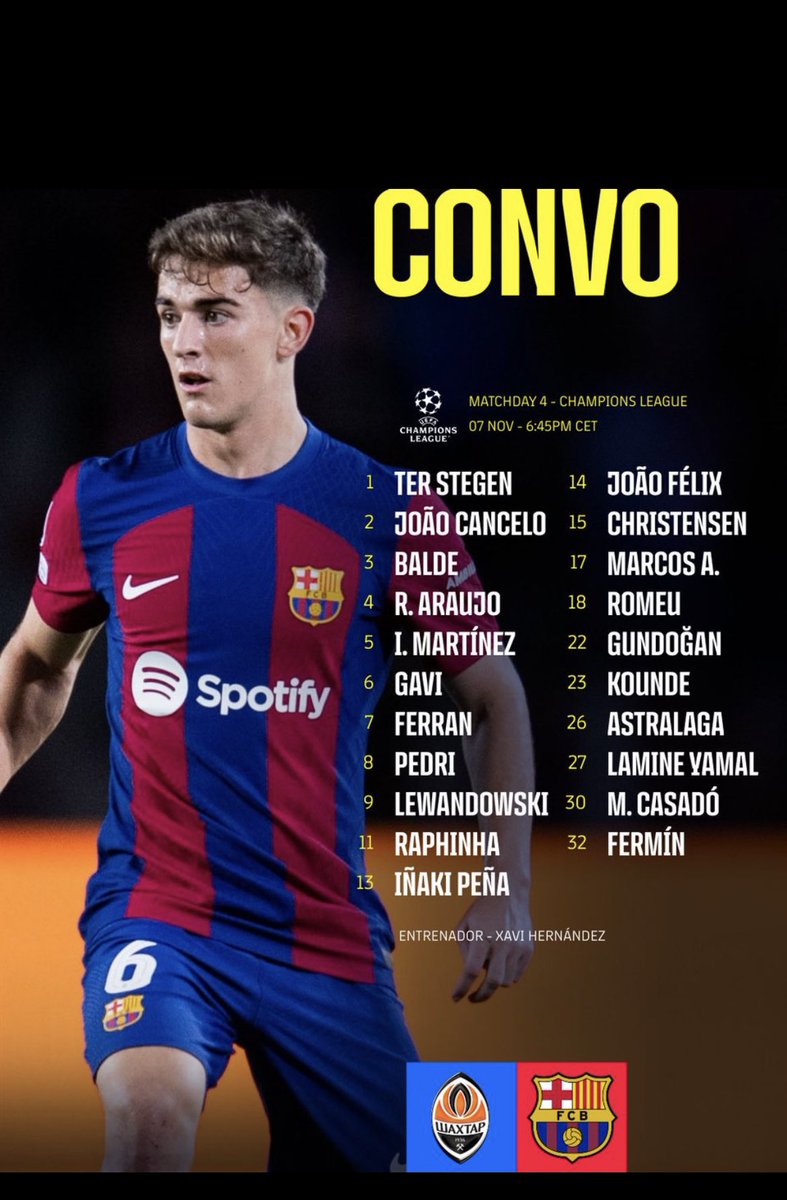Lista Barça contra el Shaktar. Aún sin De Jong y Sergi Roberto. 

👉 El Barça trabaja para buscar una ruta alternativa de viaje, en caso de que el aeropuerto de Hamburgo siga mañana inoperativo. Desde anoche permanece cerrado por un hombre armado con su hija como rehén. <a href="/tjcope/">Tiempo de Juego</a>