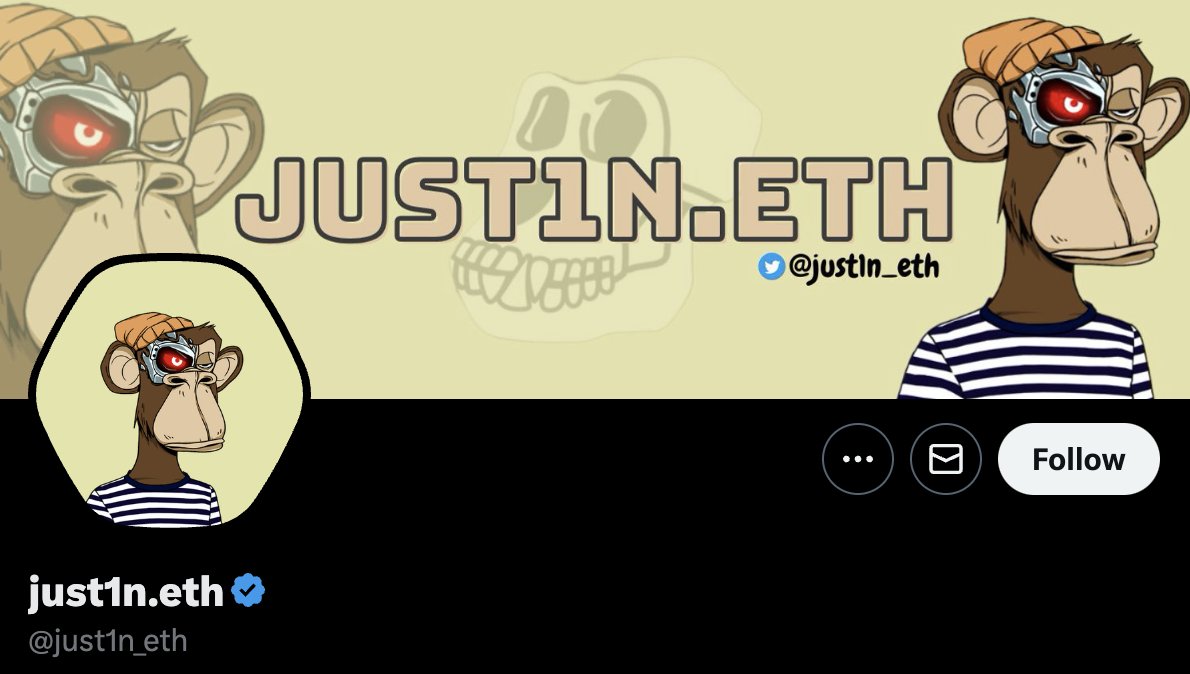 28/ - @just1n_eth

➬ USAF Veteran
➬ Owner of BAYC #4816
➬ Investor in @ApeBeverages https://t.co/8Yn...