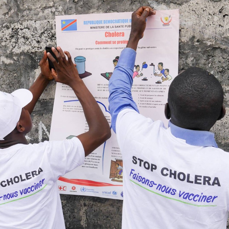 WHO's tweet photo. #Cholera continues to affect eastern #DRC with over 41000 cases reported this year, making it one of the largest outbreaks of cholera in the world 🌍. The country recently issued a new plan to eliminate cholera by 2030.