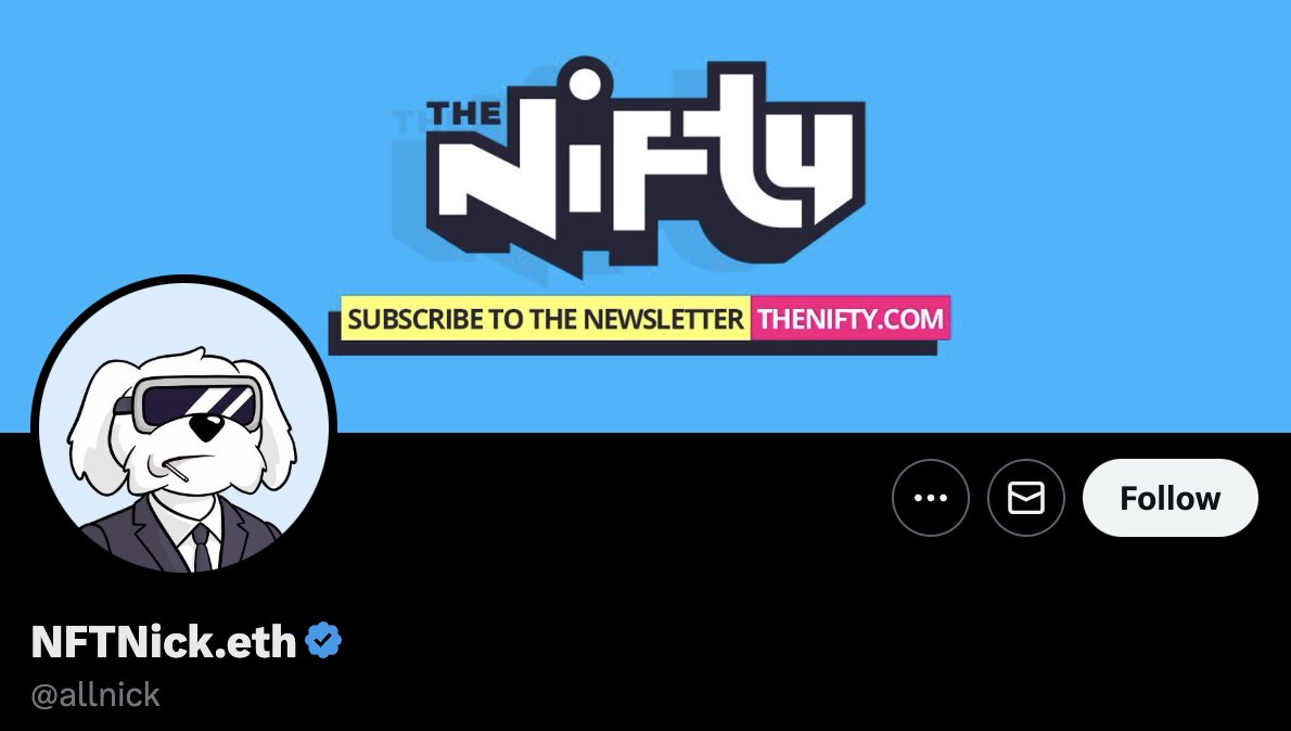 58/ - @allnick

(Nick O'Neill) Co-Founder: @niftyportal, @BodoggosNFT https://t.co/XGvYRVLqaS