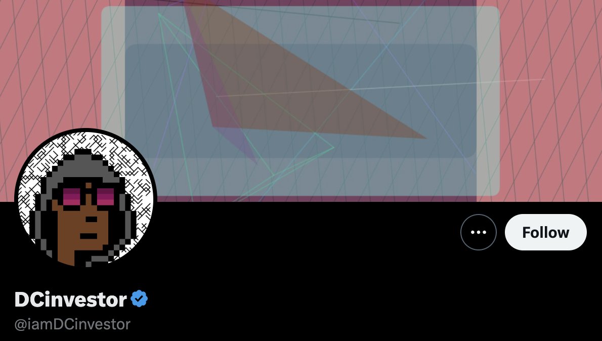 60/ - @iamDCinvestor

➬ Investor
➬ Crypto, Ethereum, DeFi, NFTs &amp; AI enthusiast
➬ You can check...