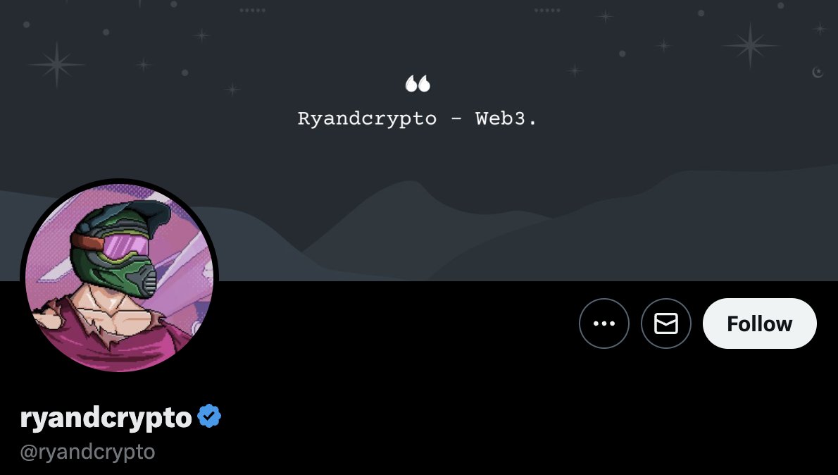 67/ - @ryandcrypto

➬ Full-time in crypto since 2016.
➬ Founder: @VinlandOfficial
➬ Advisor for @Sal...