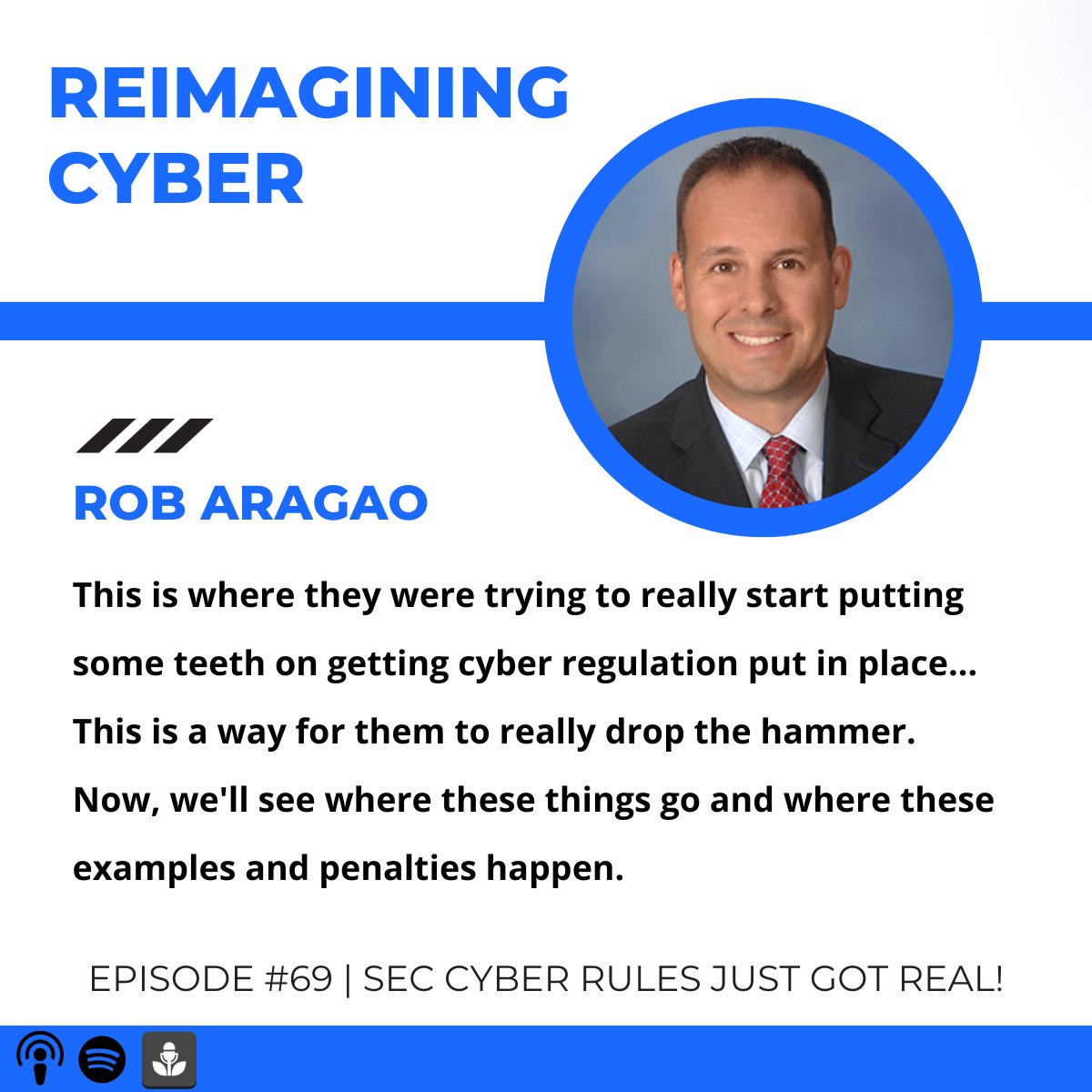 In the words of Freddie Mercury, we're just waiting for the hammer to fall. 🎧🎙️
Apple
tinyurl.com/y2evzhn3
Spotify
tinyurl.com/vtrtcpvk
Also available on all other major podcast platforms, just search for Reimagining Cyber.