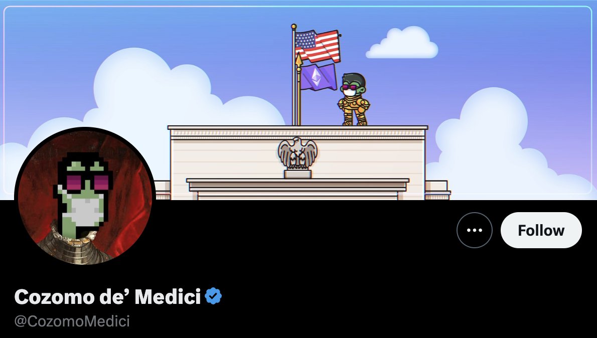 72/ - @CozomoMedici

➬ Grand patron of the digital arts
➬ Business: @gbmedici
➬ Join 30,000+ readers...