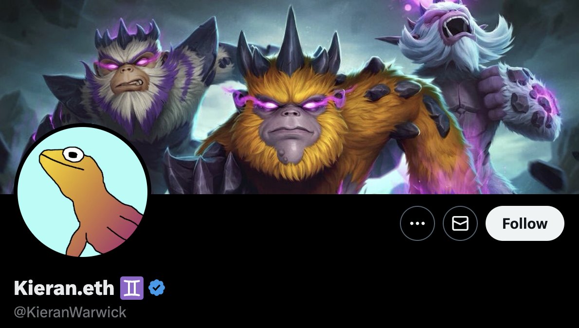 79/ - @KieranWarwick

Co-founder @illuviumio | $ILV | @Ethlizards https://t.co/q7NDZqUgww