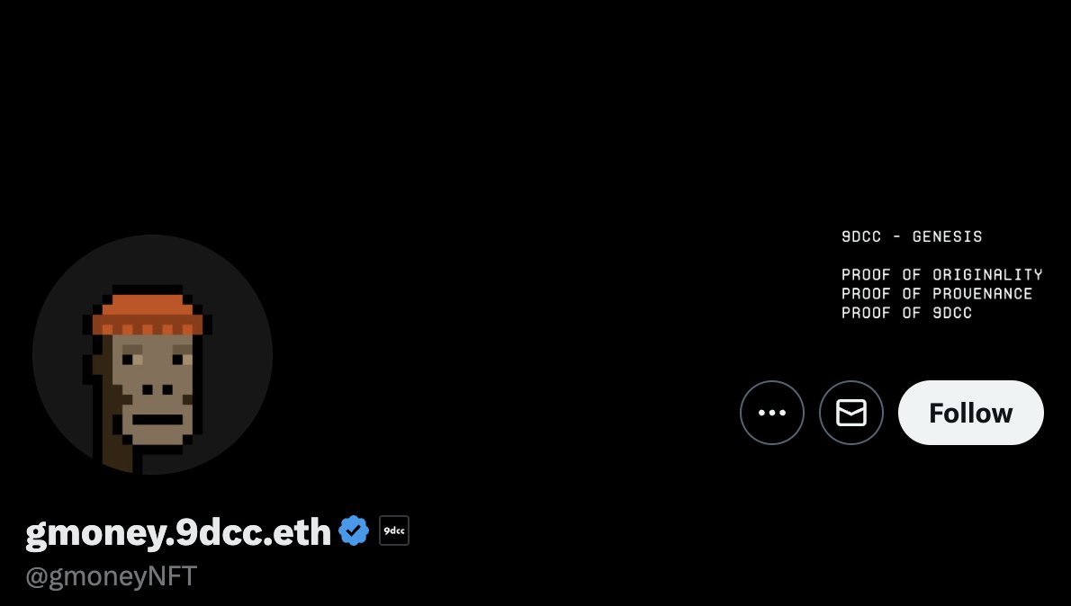 80/ - @gmoneyNFT

➬ Futurist
➬ Disruptor
➬ Creative director of such projects: @admit0001, @9dccxyz...