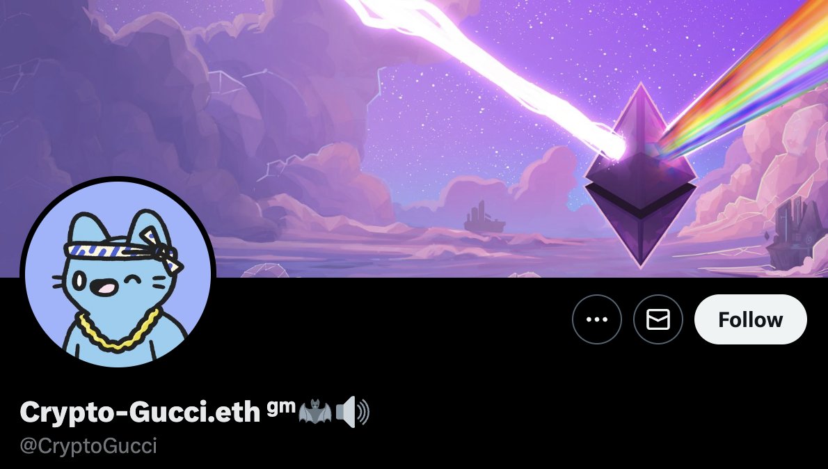 83/ - @CryptoGucci

➬ Documenting the Ethereum Revolution
➬ Unveiling the Weekly ETH &amp; NFT Alpha...