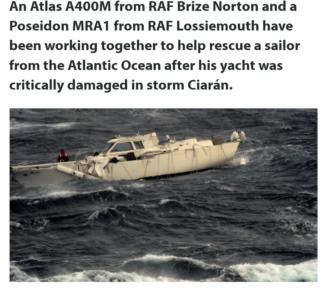 We should be grateful to all those who give so much to keep us safe. This is a fortunate chap with a super tanker having run into difficulties when his yacht was demasted. Full story raf.mod.uk/news/articles/…