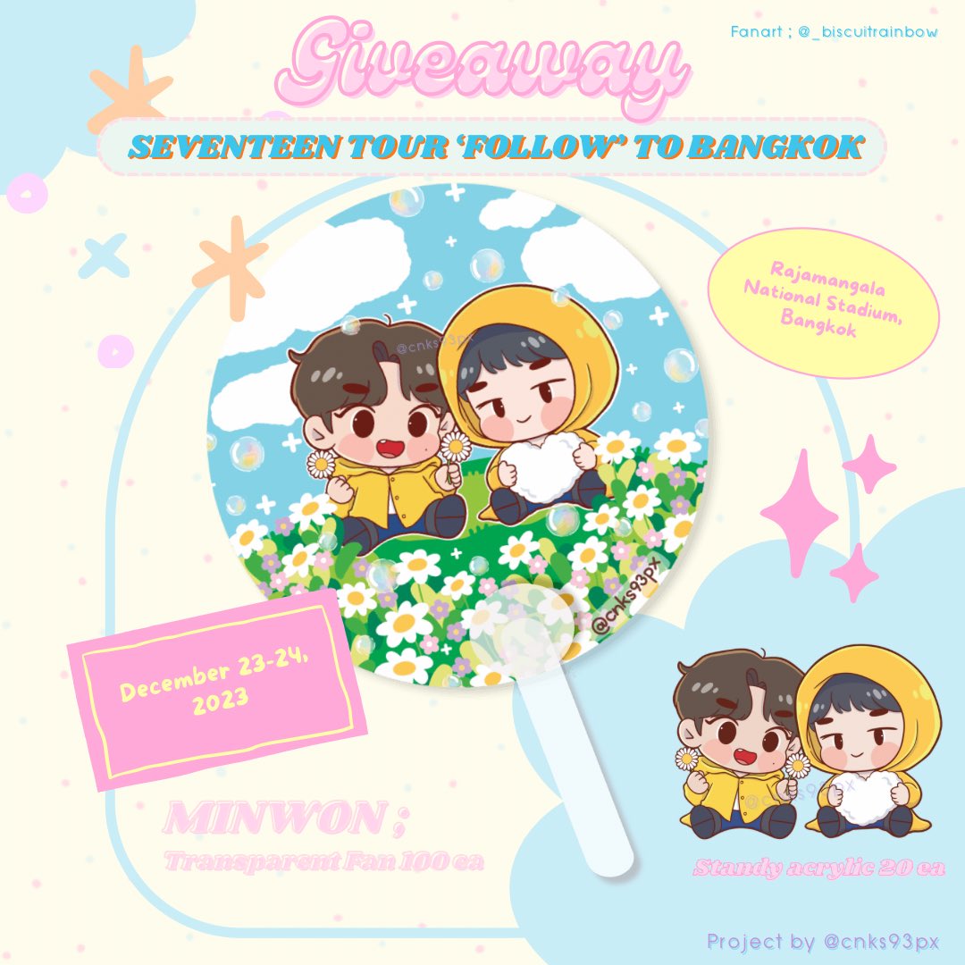 cnks93px's tweet photo. : 𝘎𝘐𝘝𝘌𝘈𝘞𝘈𝘠  :

💚🐶 'MINWON' 🐱💜

Transparent fan 100 ea 

Standy acrylic 20 ea

📆 𝘥𝘢𝘵𝘦 ; 23-24 Dec. 2023
📍𝘭𝘰𝘤𝘢𝘵𝘪𝘰𝘯𝘴 ; Rajamangala stadium

rt &amp; show this tweet ♡

—
Fanart by @_biscuitrainbow 🌈💖
—
#FOLLOW_TO_BANGKOK
#กะรัตพระเวสสันดร https://t.co/n8CbVWrhDh