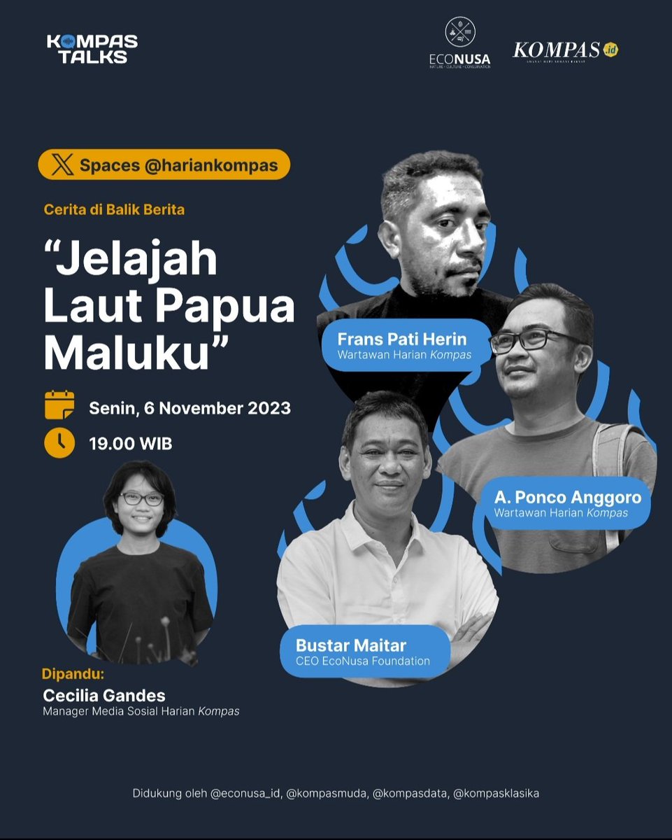 Kekayaan laut di Indonesia timur menghadapi sejumlah persoalan. Masih bisakah kita makan ikan di masa depan?

Simak #KompasTalks tentang #JelajahLautPapuaMaluku bersama wartawan harian Kompas dan <a href="/econusa_id/">EcoNusa Foundation</a>.

 🗓️ Senin, 6 November 2023
⏰ Pukul 19.00 WIB