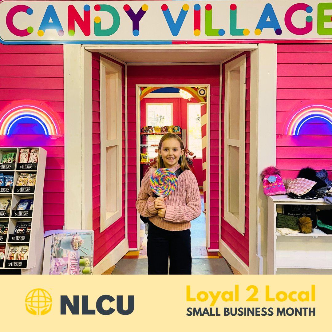 NLCU's tweet image. Our Member Services Advisor, Fallon Stringer, took her daughter, Charlotte, to the candy village at The Barn Loft in Clarenville to spend her Loyal 2 Local funds on candies.

#loyal2local #shoplocal #explorenl #smallbusiness #candyvillage
