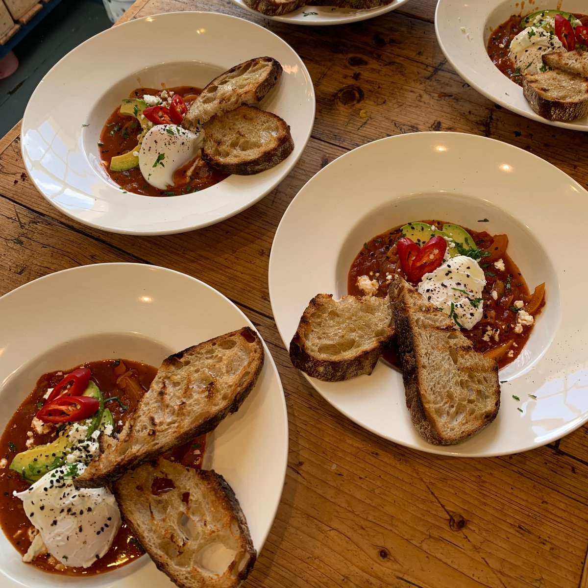Sunshine breakfast for our intrepid group of retreat ladies. Up at dawn for a sunrise swim so we warmed them up with a spicy shakshuka (and plenty of coffee!)