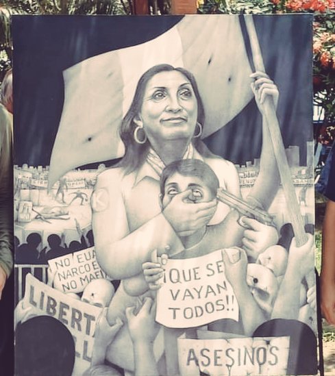 La Descarada en nueva versión. Imagen se viraliza en redes.
El arte no puede dejar de manifestarse.
Obra presentada en el "Festival de Arte en Familia" Catacaos. 
Medidas: 120 X 100 cm 
Técnica: Lápiz carboncillo sobre lienzo.
Imagen tomada del muro de Russbelt Guerra.
#Cusco