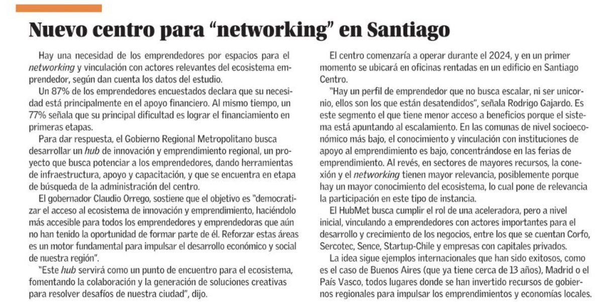 Democratizar el acceso a innovación y brindar apoyo al emprendedor es parte de nuestro modelo de desarrollo en la región. Estamos creando un HUB de innovación y emprendimiento regional para potenciar a través de herramientas de infraestructura, apoyo y capacitación al emprendedor