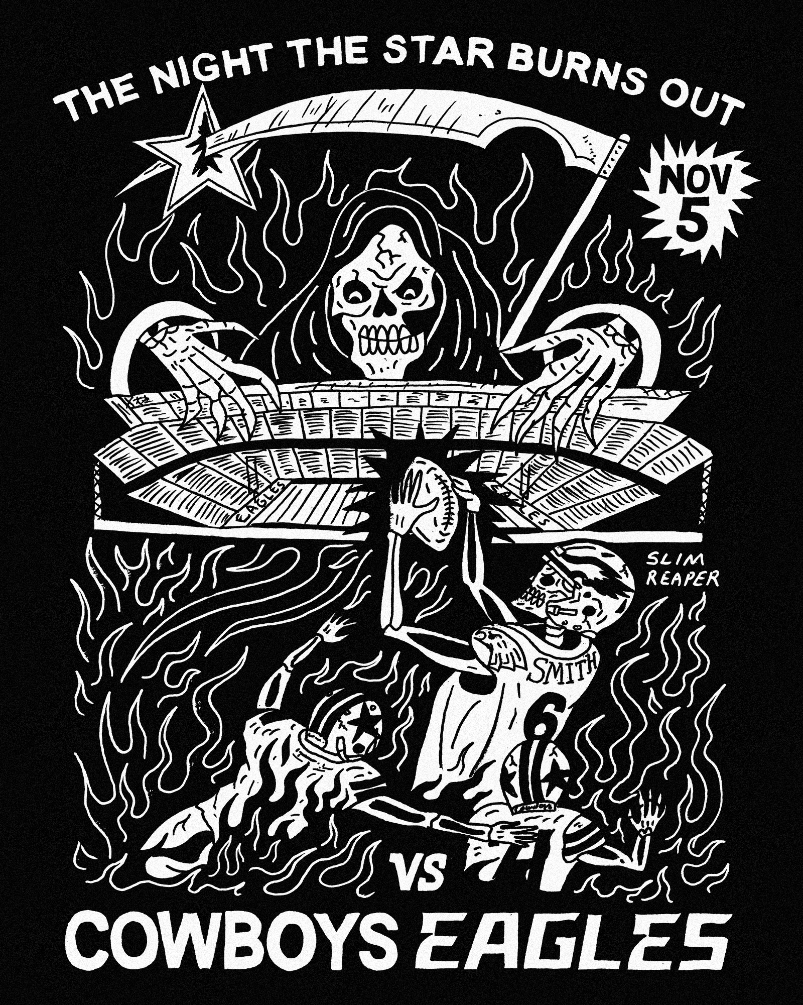 The Night The Star Burns Out Vs Cowboys Eagles Shirt - Teebreat