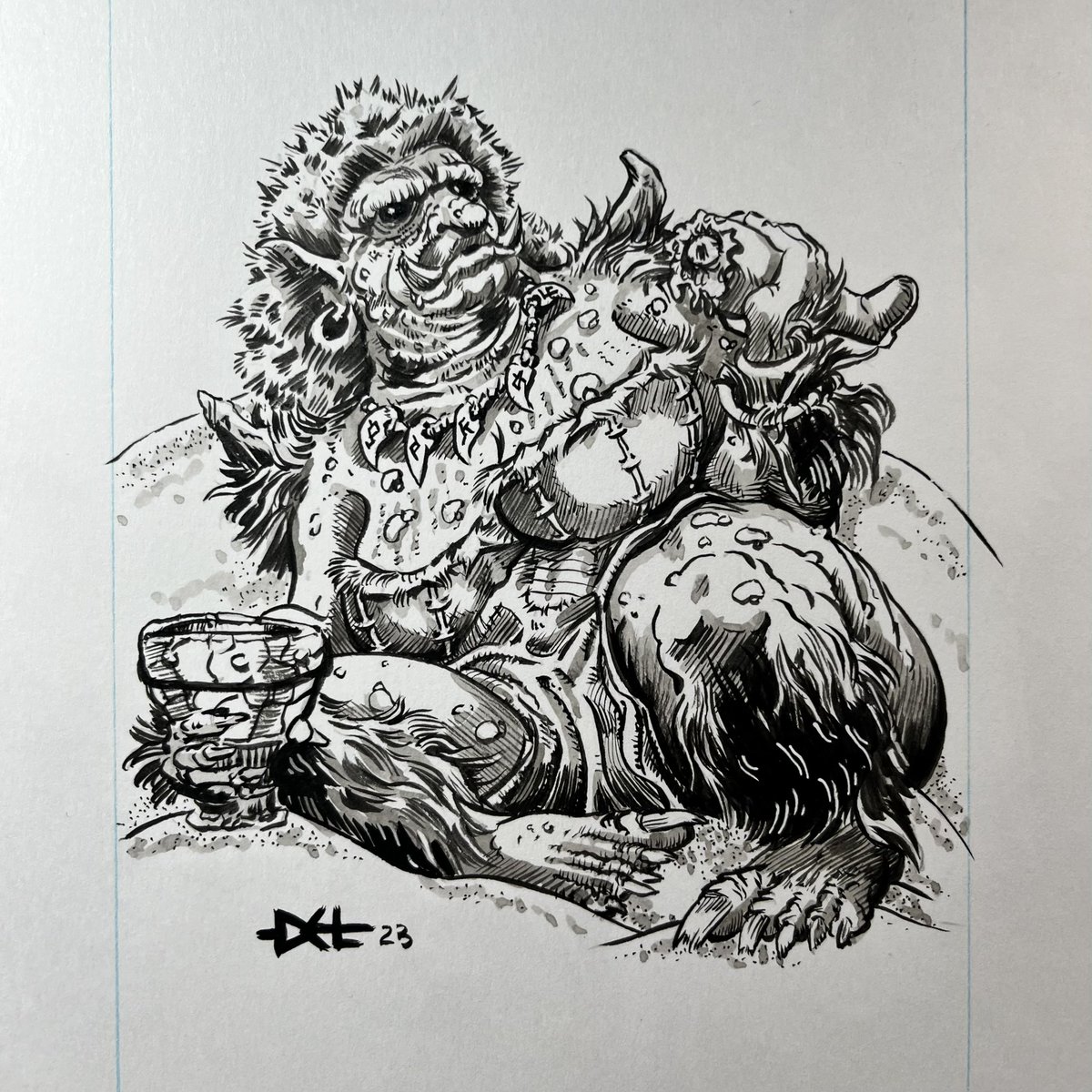 DelTeigeler's tweet photo. For @malrex4 snd @mercilessmerchant this is the dominant Ice Troll Matron… feasting on some poor sap. Check out “Coming of Winter” three book module series coming soon on Kickstarter. Thanks and enjoy! #mercilessmercants #dungeonsanddragons #icetroll #1e #ttrpg #rpg #ttrpgart https://t.co/rJ0mdWs1Cz