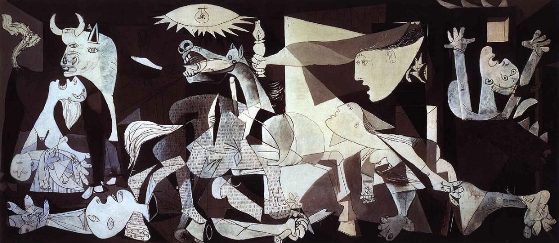 “Guernica” - Pablo Picasso, 1937 - the tragedy of war and the suffering it inflicts on civilians. On children, women, hospital patients, refugees. On those already the most vulnerable #art #Picasso #Guernica #Gaza_Genocide #Palestine #Israel #ComplicitWest