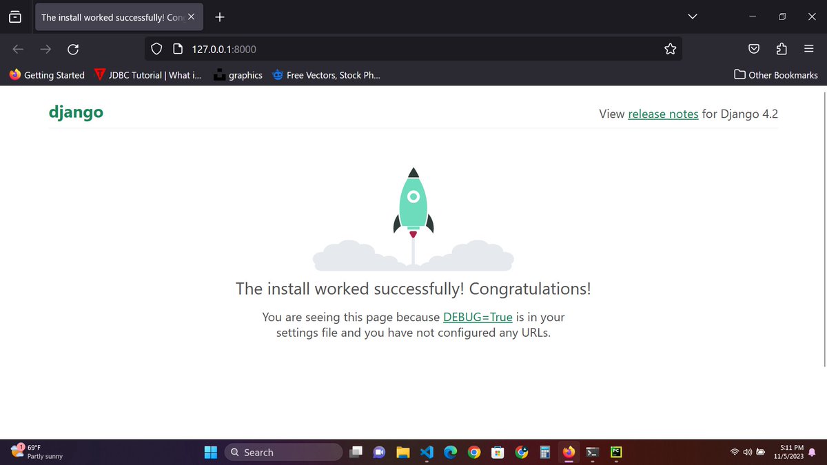 sahishnaab's tweet image. &quot;I&apos;m ready to begin with #100daysofcode, Day-01. I successfully installed Django Version 4.2 and ran it on the server. #PythonDjango starting from scratch.&quot;