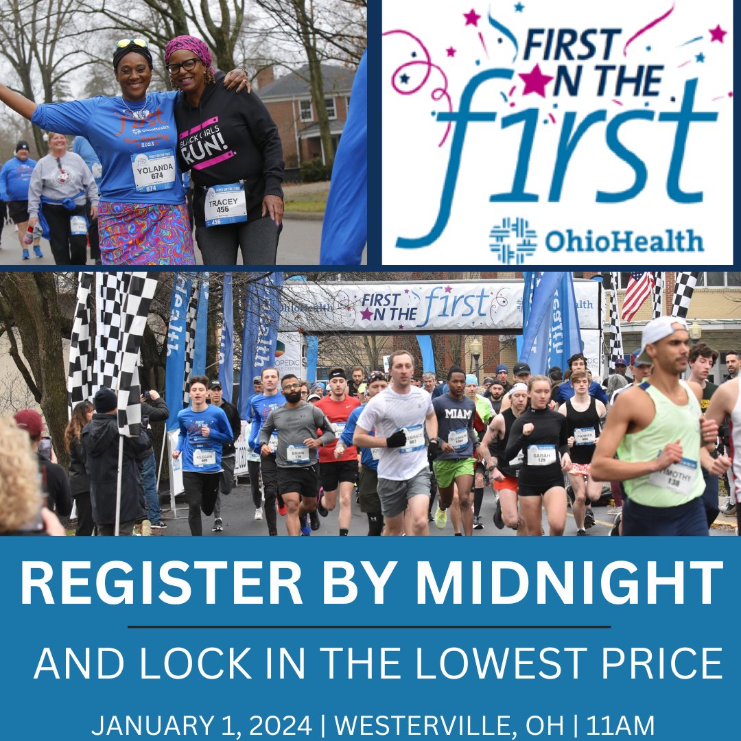 M3S Sports (@m3ssports) on Twitter photo New Year. New Goals! Register by MIDNIGHT & lock in the lowest price for the 2024 <a href="/OhioHealth/">OhioHealth</a> First on the First 5K! Kick off your 2024 the healthy, active way #FirstontheFirst #RoadtoCapCity New Year. New Goals! Register by MIDNIGHT & lock in the lowest price for the 2024 <a href="/OhioHealth/">OhioHealth</a> First on the First 5K! Kick off your 2024 the healthy, active way #FirstontheFirst #RoadtoCapCity