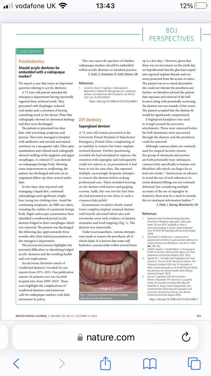 The importance of denture care for older people nature.com/articles/s4141…
#Aspiration #ingestion #denturecarematters