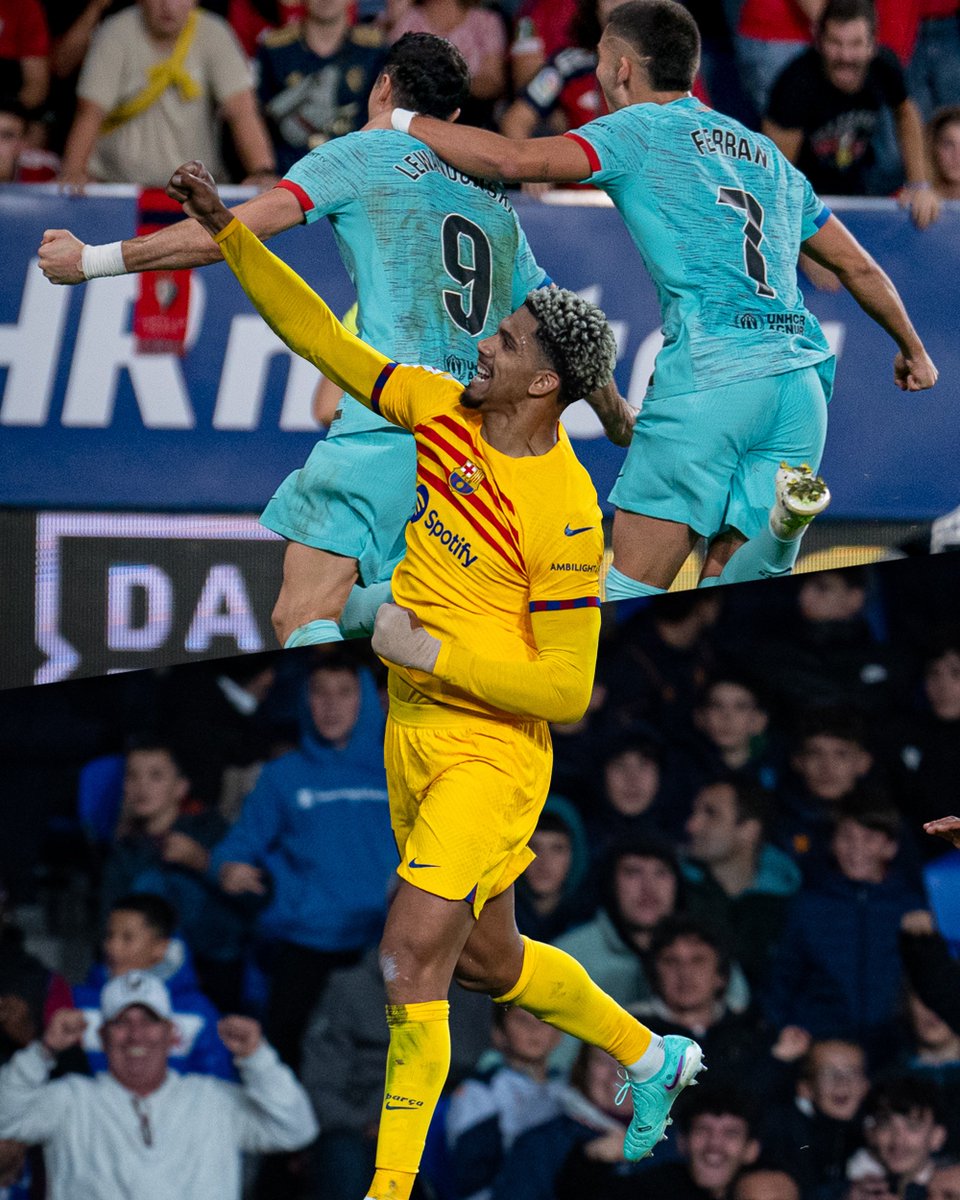 ¡𝗡𝘂𝗻𝗰𝗮 𝗻𝗼𝘀 𝗿𝗲𝗻𝗱𝗶𝗺𝗼𝘀!

Pedri vs Cadiz 82'
Cancelo vs Celta 89'
Lewy vs Osasuna 86'
Araujo vs R. Sociedad 90+2'
