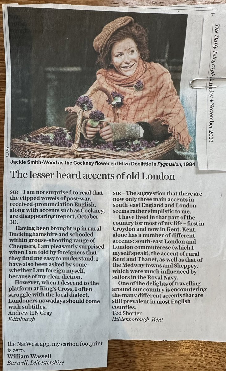 Only Bibury’s Churchwarden could warrant a picture on the Telegraph letters page