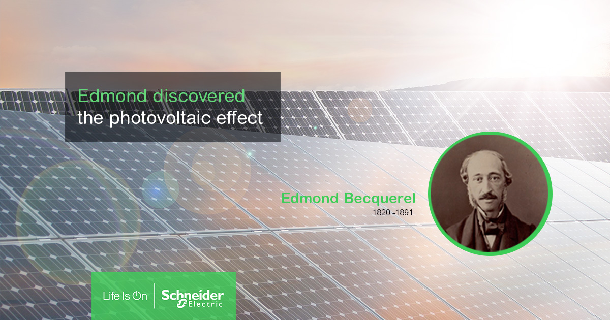 SchneiderNA's tweet photo. Meet Edmond Becquerel, the French physicist behind solar panels. In 1839, Edmond discovered the photovoltaic effect, which has since been the leading principle of the solar cell. ☀️
#SolarFact #SolarEnergy #RenewableEnergy https://t.co/MvobB1ZgRg
