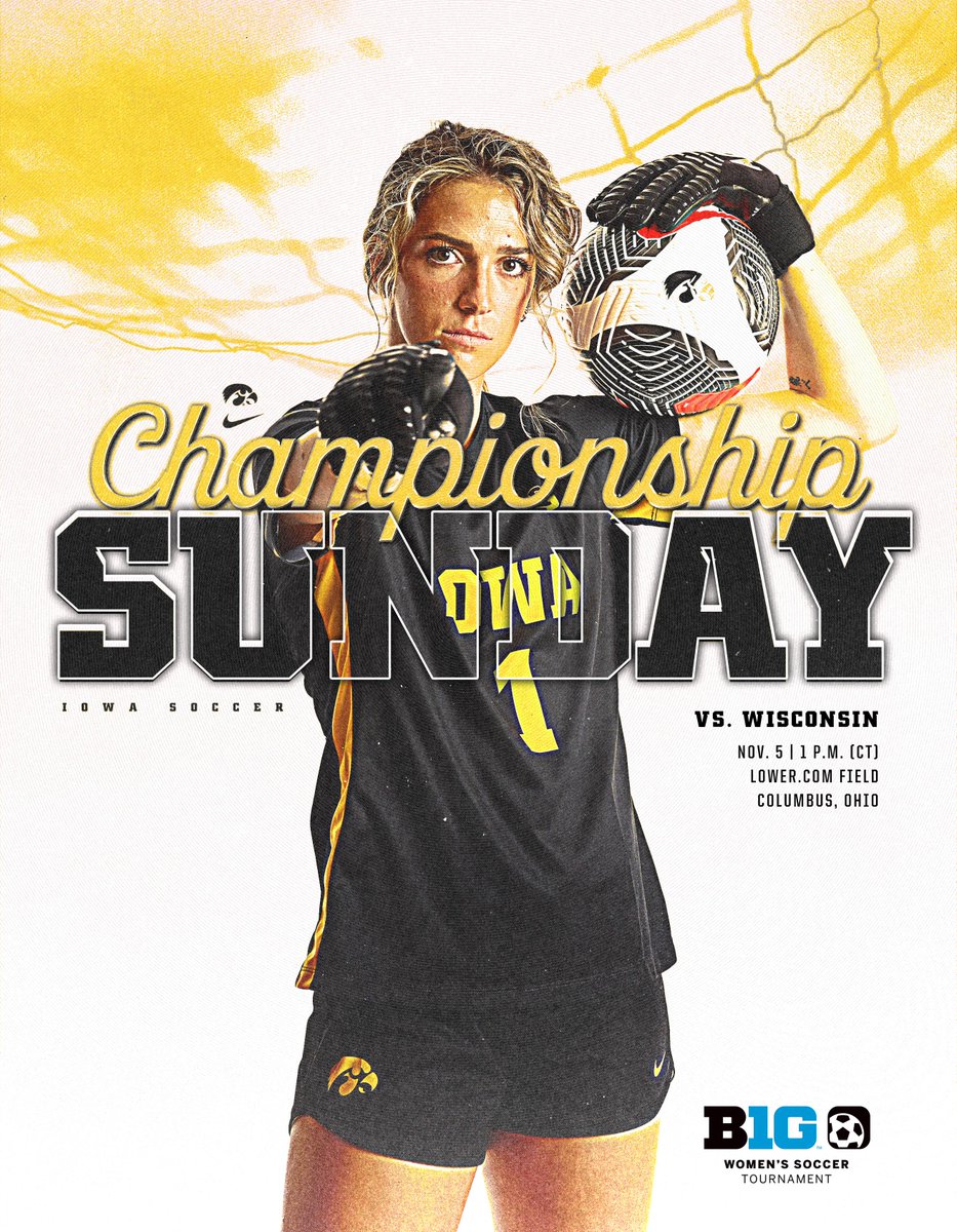𝗖𝗛𝗔𝗠𝗣𝗜𝗢𝗡𝗦𝗛𝗜𝗣 𝗦𝗨𝗡𝗗𝗔𝗬

🆚 No. 12 Wisconsin

🕒 1 p.m. (CT)

📺 BTN » spr.ly/6013uUBxl

💻 Stats » spr.ly/6014uUBxm

#Hawkeyes x <a href="/BigTenNetwork/">Big Ten Network</a>