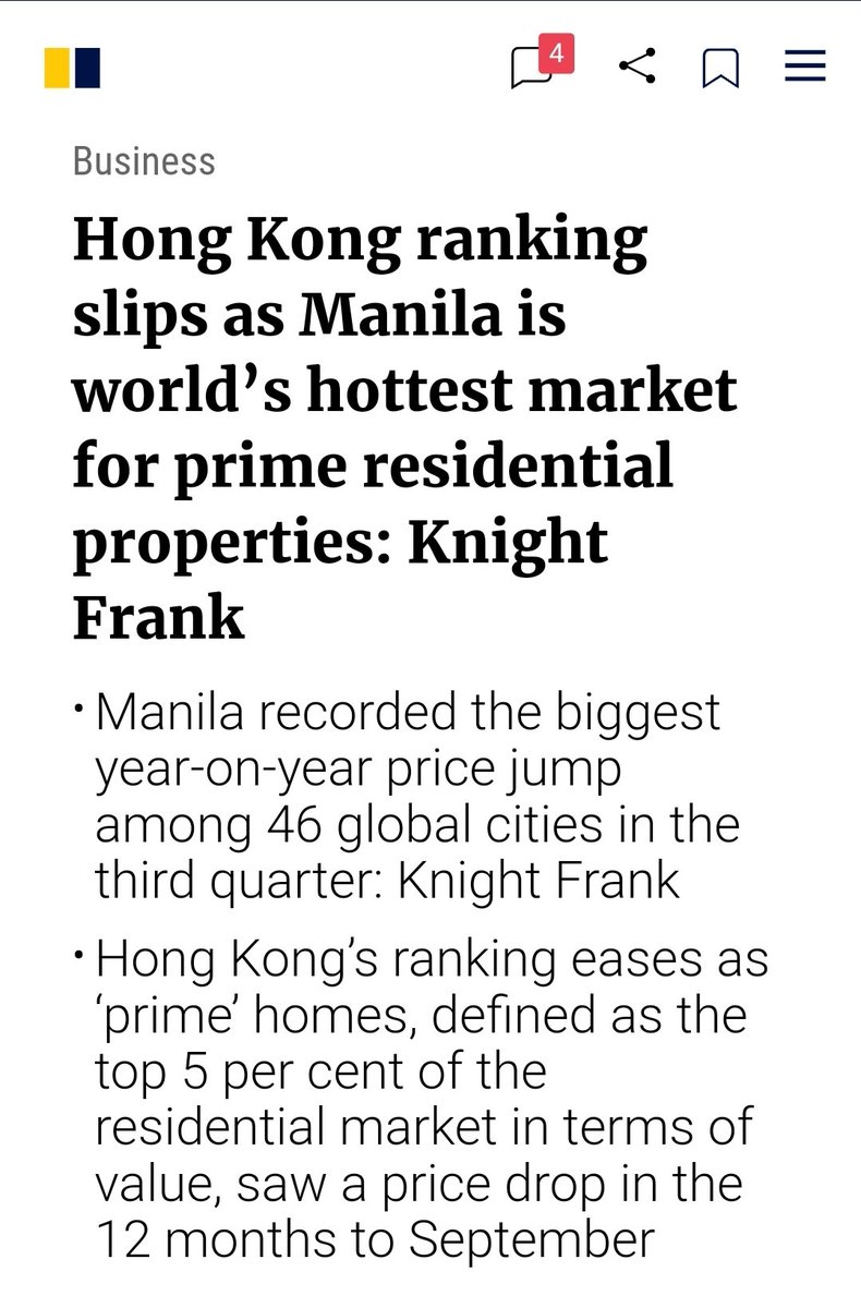 Crestvestment's tweet photo. Manila is world's hottest market for prime residential properties. https://t.co/AAXZGuiWGs