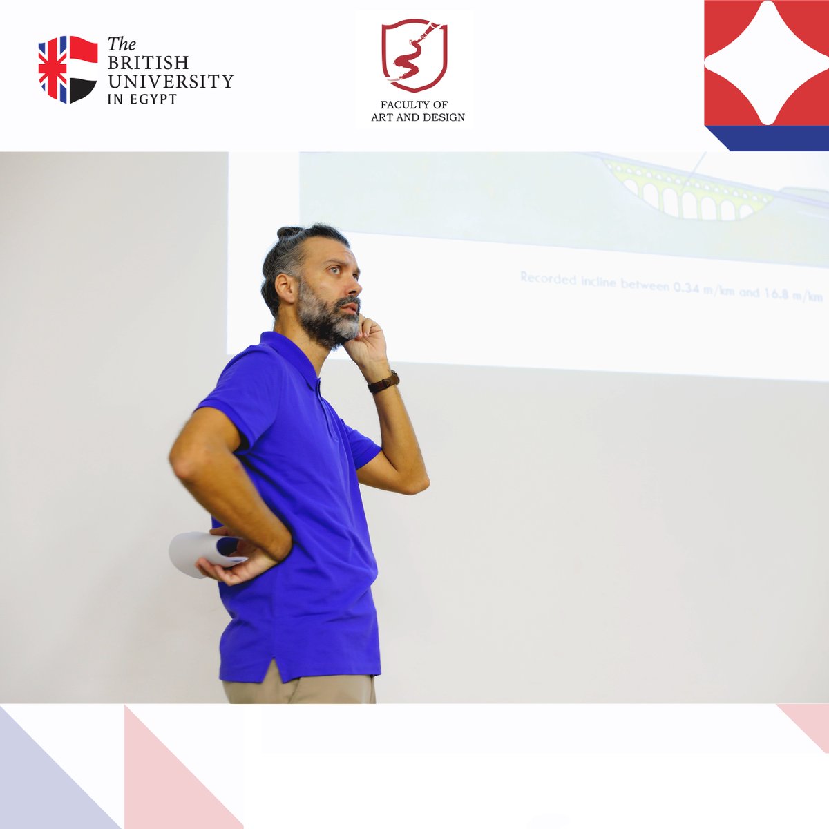 Art_Design_BUE's tweet photo. Prof. Daniele Salvoldi’s Talk “ Ancient Roman Architecture: Water Management and Entertainment “ was an Informative and exciting day!!
The British University in Egypt
Ahmed Elseragy
#Daniele_Salvoldi #Roman_architecture #Art_and_Design_faculty #learning #teaching #Interior https://t.co/8YofLbk3ee