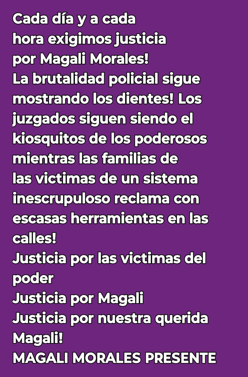 43 meses del ASESINATO DE FLORENCIA MAGALI MORALES seguimos sin lograr justicia, necesitamos que se siga escuchando el pedido de justicia. Por favor necesitamos que nos sigan acompañando mis padres esperan que antes que dejen este plano a sus 82años logren JUSTICIA