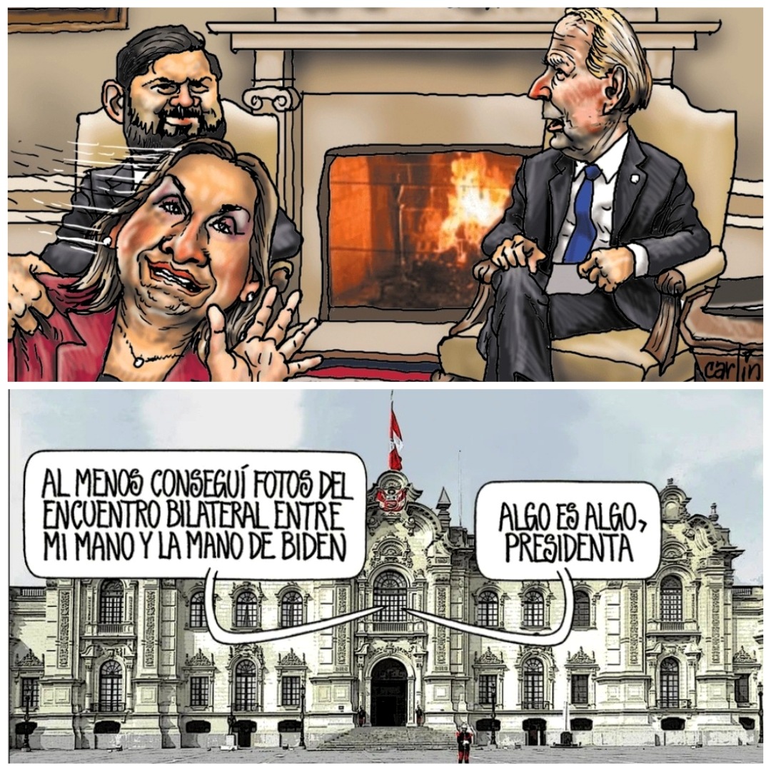 🎯 MENTIROSA.
Dina Boluarte le mintió al mundo, que se había reunido con Joe Biden cuando lo que hizo fue tomarse fotos con él, gastando más de un millón de soles en este nuevo viaje a EEUU.
<a href="/heduardo50/">Heduardo</a> 
<a href="/tovar_samanez/">Carlos Tovar Samanez</a>