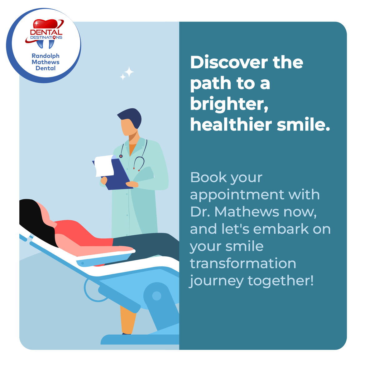 RMathewsDental's tweet photo. Unveil Your Radiant Smile! 🌟 Ready to shine brighter and healthier? Book your appointment today and let's make your smile dreams a reality! 😁✨ 

#SmileTransformation #HealthySmile #BrightSmileJourney https://t.co/gkZmcdHndm