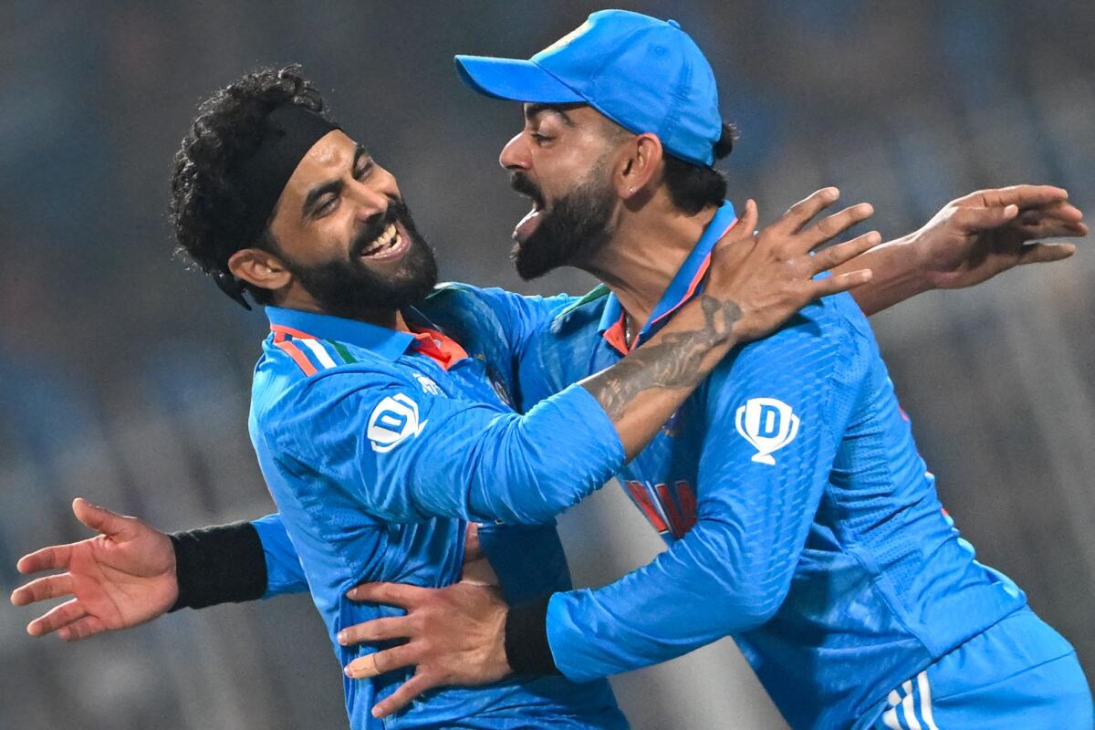 CricCrazyJohns's tweet photo. U-19 WC 2008 to WC 2023 - They are bossing cricket. 

- Kohli &amp; Jadeja bond. https://t.co/pr5lg27aju