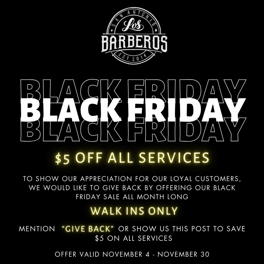 LosBarberosTX's tweet photo. #BlackFridayDeals https://t.co/sDq4w7yxye