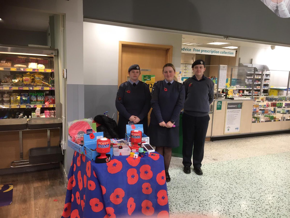 472squadron's tweet photo. Thank you to all staff and cadets that attended the second weekend of the Poppy Appeal Collection. You were very smart and were a credit to your Sqn. #lestweforget https://t.co/hur4qHhEHE