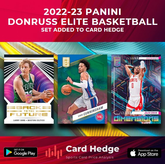 2022-23 Panini Donruss Elite Basketball has been added to Card Hedge!

#cardprices #PaniniAmerica #PaniniDonrussElite #DonrussElite #DonrussEliteBasketball #sportscards #tradingcards #basketballcards #basketball #NBA #cardprice #cardpricing #CardHedger