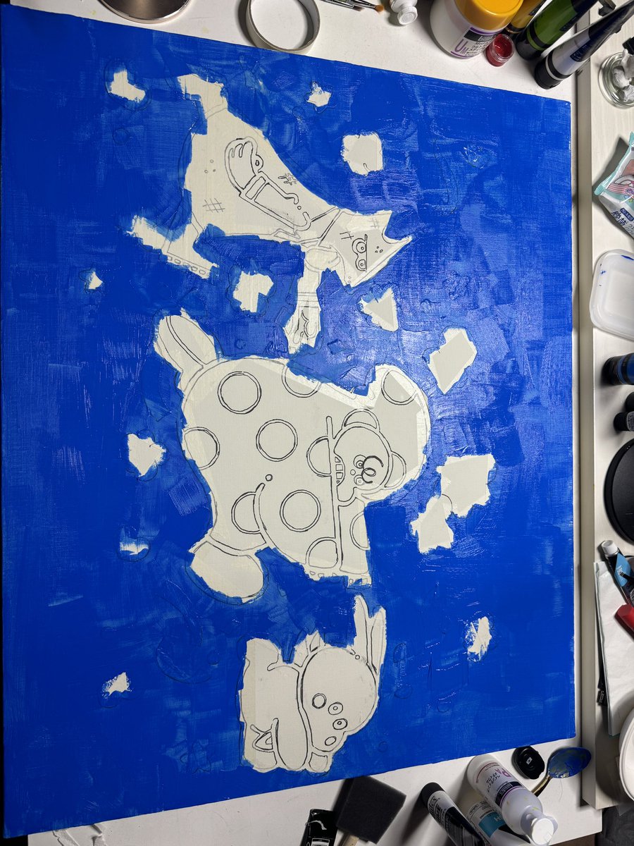 WIP 4

一度塗り後はこんな感じ。
ここからムラなく塗っていく！