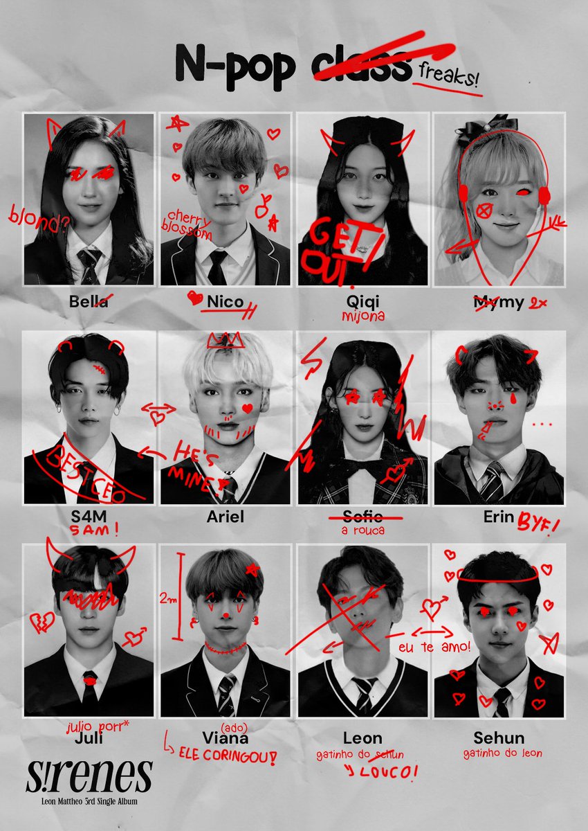 LEONMATTHEO's tweet photo. [S!RENES  – The 3rd Single Album]
N-pop Class (FREAKS!)

Uma turma se reúne para comemorar o fim de ano. Porém, o que poderia ter sido uma festa qualquer, semeou o caos na classe mais controversa da comunidade. O que os rabiscos dizem no papel?

#LEONMATTHEO #레온마테오 #SIRENES https://t.co/y1X1aggbrU
