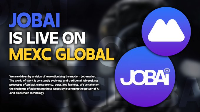 JobAIofficial's tweet photo. JobAI is now live on @MEXC_Official!

The future of job seeking and AI-driven opportunities has arrived.

Join us on MEXC to explore a world of possibilities!
- https://t.co/4agBbJcHeM
- https://t.co/OU1t4v3Sqq 
- https://t.co/F4u1uHhYMc

#JobAi #crypto https://t.co/bbYGdWgLki
