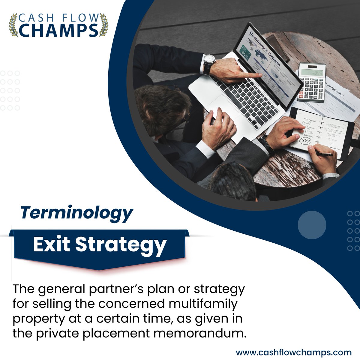 Exit strategy: The compass that guides the sale of multifamily properties. 🏢🗂 #RealEstateTerminology #InvestmentStrategies