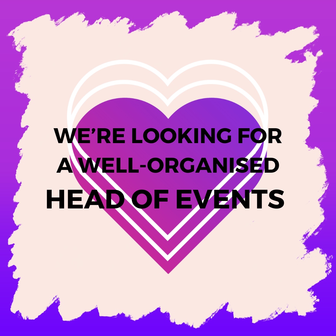 Are you the most organised person you know? Then you're probably exactly who we're looking for! We're on the look for a wonderful Head of Events to help make Bi Pride UK happen. Head to our website now to learn more and find out how to apply!
