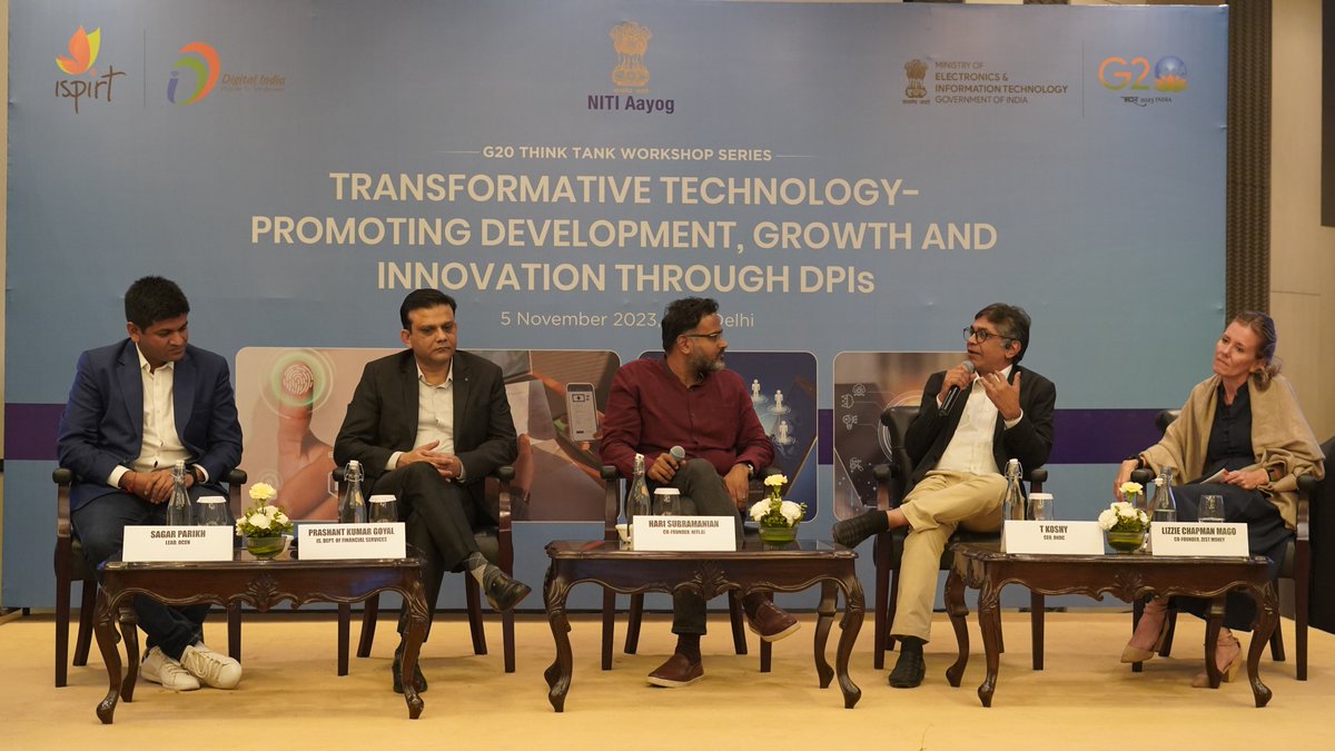 The final panel discussion at the Workshop on Transformative Technology- Promoting Development, Growth &amp; Innovation Through #DPIs was on 'Unlocking Opportunities: The Power of Open Networks'

Watch it at youtube.com/watch?v=pGrlqx…

#NITIG20WorkshopSeries #ThinkTankThematic #G20India