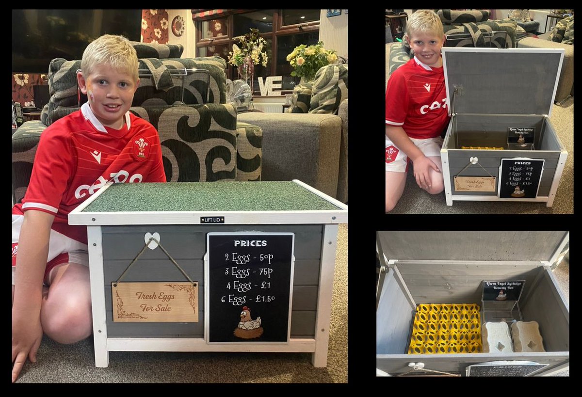 After a little bit of good fortune, A wanted to do something good in return. A and his Mum have made a lovely new honesty box for our school eggs to be sold from. Diolch 🥰 <a href="/SychdynSchool/">Ysgol Sychdyn</a>
