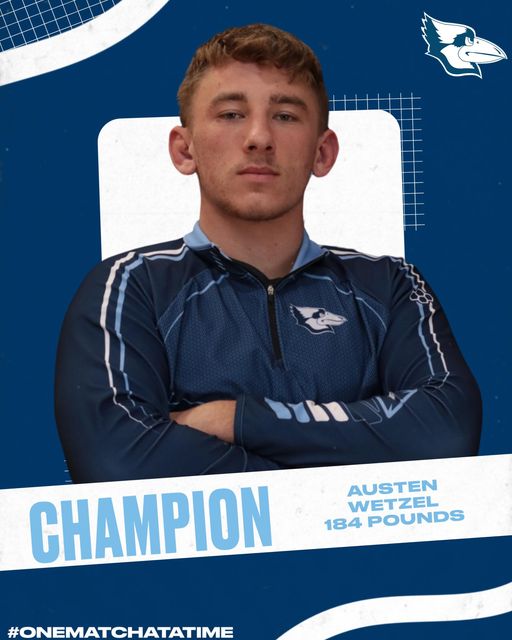 Freshman wrestler Austin Wetzel won the 184-pound weight class at the Maryville Open on Saturday. The Blue Jays would finish 10th overall as a team. 

wcbluejays.com/sports/wrest/2…