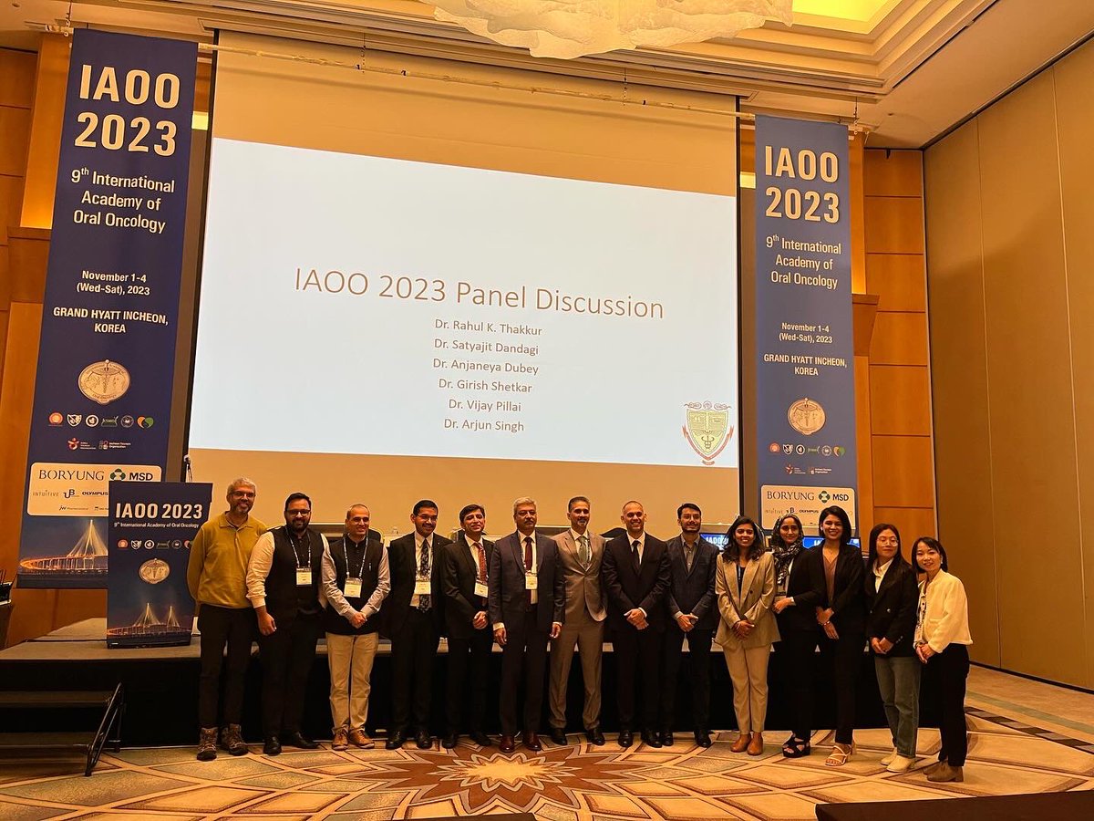 themaxfacguy's tweet image. It was a pleasure to present the work done by my team (OncomaxNE) in oral cancer at the International Association of Oral Oncology (IAOO 2023) held at South Korea.

#oralcancer #aomsi #maxillofacial #omfs #reconstruction #guwahati #iaoms #iaoo #northeast