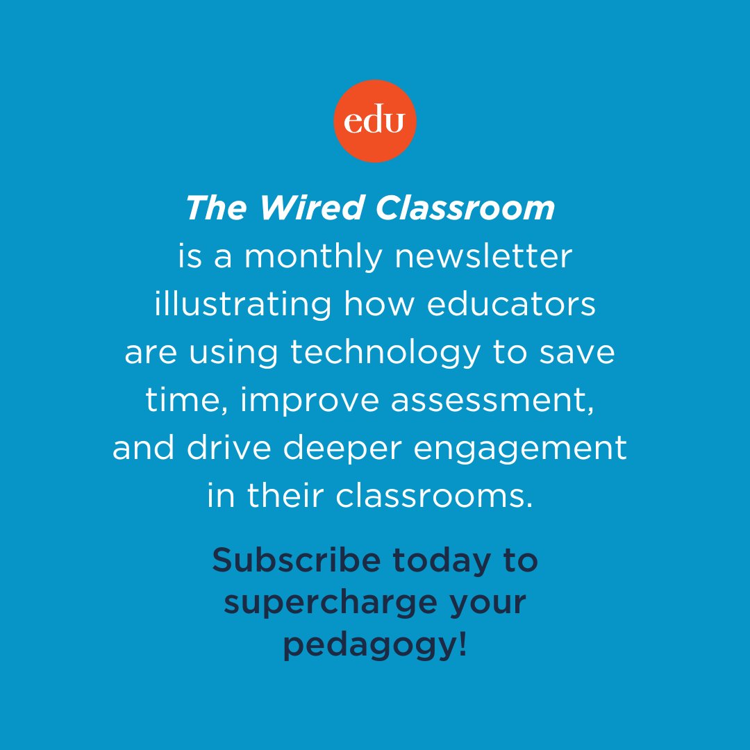 edutopia's tweet image. ⚡ Supercharge your pedagogy! Subscribe to our NEW #EdTech newsletter to get the latest stories on how technology can help save time, improve assessment, and drive deeper engagement in your classroom: edut.to/3M4CVKe
