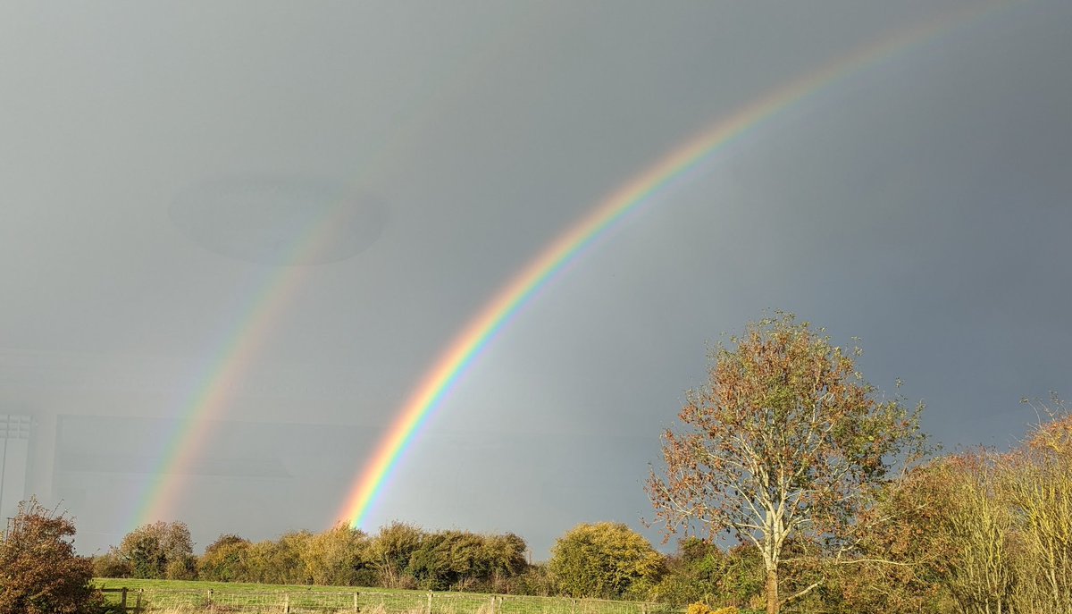 Not often we get to see a double rainbow - let alone one so clear. #Rainbow #IrishWeather #Nature