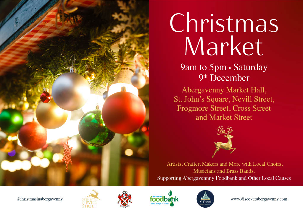 Just over a month until our Christmas Market centred around St John's Square, Nevill Street and nearby streets. Local artists,  makers, crafters, producers and our indy businesses and music. Put in your diary. <a href="/AbergavennyTC/">Abergavenny Town Council</a> <a href="/AberVoice/">Aberlad/Y Fenni Vice</a> <a href="/LoveYFenni/">Love Abergavenny</a>  <a href="/visit_mon/">Visit Monmouthshire</a> <a href="/MonmouthshireCC/">Monmouthshire / Sir Fynwy</a>